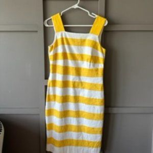 Ann Taylor Yellow and White Colorblock dress Size(4)